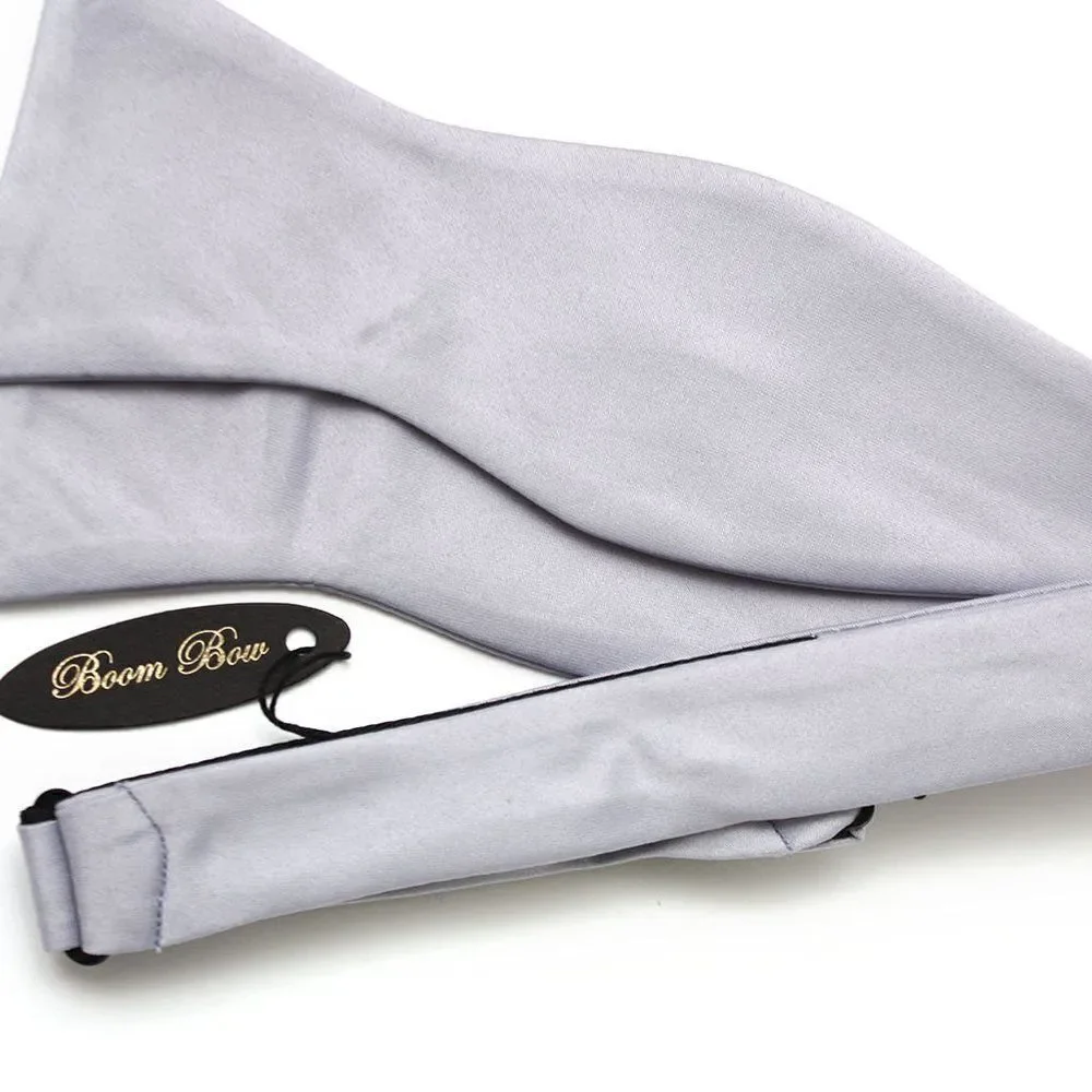 Grey Mens Self-tied bow tie‎